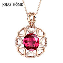 JoiasHome 925 Sterling Silver Necklace Pendant Vintage Heart Wrap Ruby Rose Gold Pendant Women Fine Jewelry Wedding Gift 2024 - buy cheap