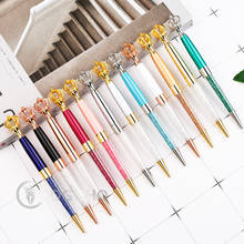 20 unids/lote de bolígrafos de corona de metal brillante y cristal, útiles para la escuela y la Oficina 2024 - compra barato