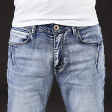 2020 outono dos homens calças de brim moda fina alta qualidade masculino elástico cinza magro lazer jeans marca roupas plus size 40 42 44 46 2024 - compre barato