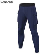 Ganyanr-calça legging de compressão masculina, para academia, corrida, fitness, esportes, sexy, basquete, yoga, trilha, treino 2024 - compre barato
