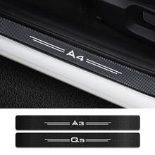 4PCS Car Door Sills Guard Sticker For Audi A4 B5 B6 B7 B8 B9 A3 8P 8V 8L A5 A6 C6 C5 C7 A1 A7 A8 Q2 Q3 Q5 Q7 RS3 RS4 RS5 RS6 TT 2024 - buy cheap