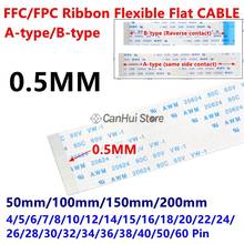 10Pcs 0.5mm FPC FFC Flexible Flat Cable A/B Type 50/100/150/200mm 4P 6/7/8/10/12/14/15/16/18/20/22/26/28/30/32/34/38/40/50/60PIN 2024 - купить недорого
