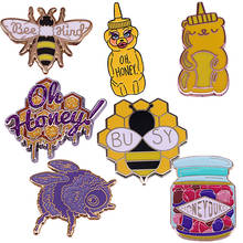 Broche em forma de alfinete para abelha, joia de tema mel urso de abelha 2024 - compre barato