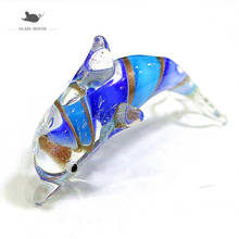 Figuras artesanales de delfín de cristal de Murano para niños, adornos de papel de aluminio dorado, Mesa para el hogar, acuario, decoración de tanque de peces, lindos animales marinos, regalos 2024 - compra barato