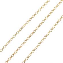 Cadenas de eslabones de cobre chapadas en oro de 18k, 1 metro de ancho, 3mm, accesorios de bricolaje para fabricación de joyas 2024 - compra barato