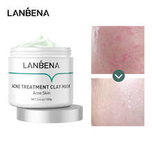 Lanbena máscara de argila lavável, tratamento da acne limpeza profunda, remove a gordura crônica, endurecimento dos poros, controle da oleosidade 2024 - compre barato