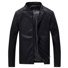 Jaqueta de couro masculina de tamanho grande, outono, slim fit, casual, pu, motocicleta, bomber, roupa urbana, plus size, ga426 2024 - compre barato