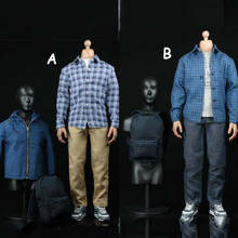 1/6th V1016 Leisure Windbreaker Suit Men's Plaid Shirt Casual Jacket Pants Shoes Model Fit 12'' Male Figure Body 2024 - buy cheap