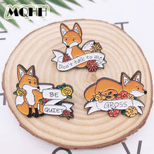 Cartoon Cute Animals Fox Pin Plant Flowers Letters Enamel Brooch Alloy Badge Clothes Bag Accessories Woman Jewelry Gift For Kid 2024 - buy cheap