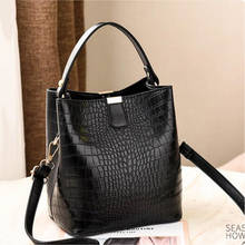 Puimentiua Bucket Bags Women Pattern Handbag High Capacity Casual Crocodile Shoulder Messenger Bags Ladies PU Purse 2024 - buy cheap