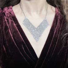 European and American fashion Rhinestone lady Necklace luxury crystal jewelry Bride Wedding Crystal Necklace Party Gift 2024 - buy cheap