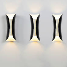 Luminária de parede led preto ou branco, estilo nórdico, para sala de jantar, quarto, parede simples, iluminação de corredor, designer, arandela e27 2024 - compre barato