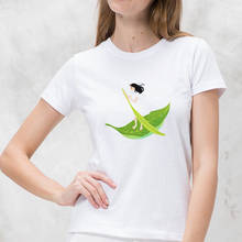 Sweetown-Camiseta blanca básica de verano para mujer, camisetas con estampado de dibujos animados de mariposa, camisetas de algodón de manga corta, camisetas de personaje 2024 - compra barato