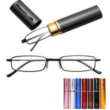 1 pc Unisex Metal  Reading Glasses Spring Hinge With Tube Case Stainless Steel Hinge Frame Vision Care +1.0~+4.0 Strength 2024 - buy cheap