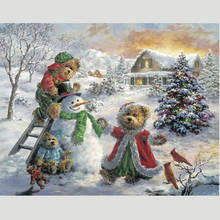 Diamond Embroidery Christmas Snow Diy Diamond Painting 5D Square Drill Rhinestone Pasted Painting Cross Stitch Crafts Needlework