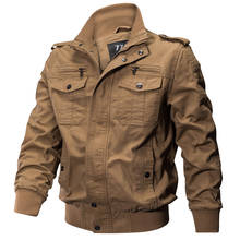 Jaqueta bomber militar de algodão masculina, nova moda casual com bolsos de carga, jaqueta piloto de força de ar, para homens 2024 - compre barato