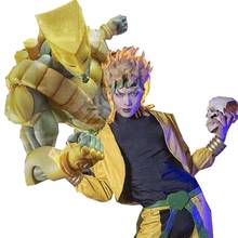 2019 косплей костюм героя из фильма «Невероятные приключения Джоджо» из жёлтой искусственной кожи 2024 - купить недорого