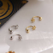 Flower 925 Sterling Silver Women's Earrings with Cubic Zirconia Gold U Shape Screw Stud Earring Female 2021 Fine Jewelry YEA488 2024 - buy cheap