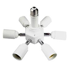 Suporte de lâmpada led cotovelo para conversão, universal branco pbt e27 e40 para 7e27 6 + 1e27 longo rotação 360 graus 180 soquete de lâmpada