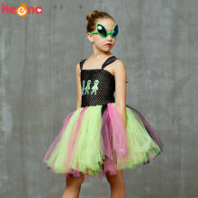 Vestido de princesa Alien verde para niñas, tutú con gafas, Alien espacial, disfraz de Halloween, desfile, Cosplay, fiesta 2024 - compra barato