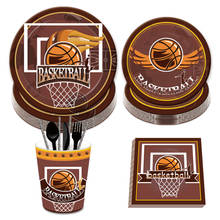 Sports Basketball Party Decorations Kids Birthday Parties Favors Disposable Tableware Sets Baby Shower Party Supplies 2024 - buy cheap
