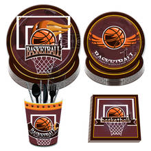 Sports Basketball Party Decorations Kids Birthday Parties Favors Disposable Tableware Sets Baby Shower Party Supplies 2024 - buy cheap