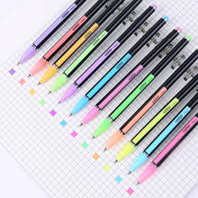 12pçs canetas coloridas de gel, canetas fluorescentes de glitter para pasta, canetas marcadoras metálicas, artigos de papelaria rosa, material escolar, acessórios de escritório 2024 - compre barato