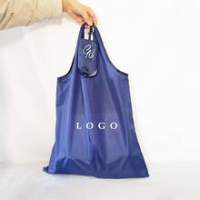 Многоразовые продуктовые сумки 500 шт./лот, складная моющаяся сумка для покупок с индивидуальным принтом логотипа, прочная легкая Полиэстеровая ткань для рынка 2024 - купить недорого