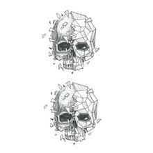 В виде геометрических фигур черепа Временные татуировки Стикеры Водонепроницаемый взрослых Для мужчин Для женщин Для мужчин через плечо рука поддельные татуировки 10.5X6cm 2024 - купить недорого
