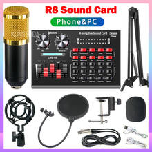 bm 800 Microphone studio R8 Sound Card Kits bm800 Condenser Microphone for PC Computer Phone Karaoke Singing Gaming Mic Stand 2024 - buy cheap