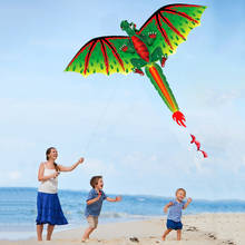Cometas de dragón 3D clásicas para niños, cometas de una sola línea con cola, diversión al aire libre, juguete familiar para volar, deportes al aire libre, 100M 2024 - compra barato