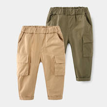2021 Spring Autumn 2 3 4 6 8 10 Years Children Clothing Solid Color Casual Trouser Cotton Pocket Cargo Pants For Kids Baby Boys 2024 - buy cheap