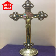 Atueta católica de jesus com crucifixo cristão, com ornamentos de pérola, cruz tomara que caia, artesanal, cruz da cruz. 2024 - compre barato