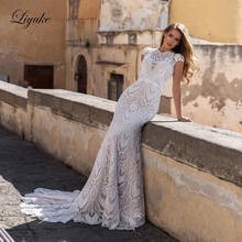 Liyuke-vestido de novia de sirena con cintura Natural, vestido de encaje con cola, vestido de novia 2024 - compra barato