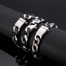 Pulsera de acero inoxidable para hombre, brazalete de titanio, tendencia 2024 - compra barato