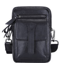 Small New Men's Crossbody Bag with Belt Buckle Cowhide Men Waist Pack Vintage Belt Loop Shoulder Bags For Men 2024 - buy cheap
