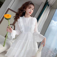 Elegant Fairy Dress Women Long Sleeve Lace Chiffon Designer Dress Casual French Korean Mini Dress Women's Clothing Autumn 2020 2024 - buy cheap