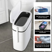 12L Portable Bathroom Trash Can Kitchen Paper Refuse Rubbish Bin Waterproof Waste Basket with Toilet Brush 2024 - buy cheap