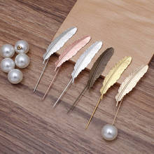 200pcs Feather Brooch Pins Hat Pins Shawl Pin Lapel Pins with Stopper Brooches Bases DIY Findings Safety-pin Accessories 2024 - buy cheap