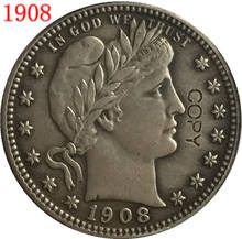 USA 1908 P,D,O,S  BARBER OR LIBERTY HEAD QUARTER DOLLARS COPY COINS 2024 - buy cheap