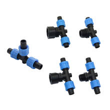 16mm Drip Tape Tee Connector with Lock Buckle 1/2" 3/4" Thread Three Way Connector DN17 Pipe Connection Tool  3Pcs 2024 - buy cheap