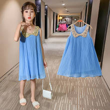 Girls Dress Ruched Sequins Dress For Girls Sleeveless Princess Dress Kids Summer Cute Teen Clothes For Girls 4 6 8 9 10 12 Years 2024 - buy cheap