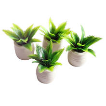 4 шт., масштаб 1:12, миниатюры для кукольного домика, зеленое растение в горшках, растения Sago Cycas 2024 - купить недорого