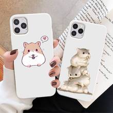 Funda de teléfono con dibujos de hámsters, Color blanco caramelo para iPhone 11, 12 mini pro, XS MAX, 8, 7, 6, 6S Plus, X, SE, 2020, XR 2024 - compra barato