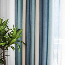 Striped Blackout Curtains for Living Room Window Treatment for Bedroom Thick Curtains Linen Fabric Drapes Blind Home Decor Panel 2024 - buy cheap