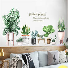 Pegatinas de pared de PVC para decoración del hogar, pegatinas de plantas de jardín, bonsái, para sala de estar, cocina 2024 - compra barato