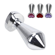 Tapón Anal de Metal de 7cm para adultos, juguetes sexuales para mujeres y hombres, masajeador de próstata, productos de juegos, máquina erótica, tienda de decoración de cristal 2024 - compra barato