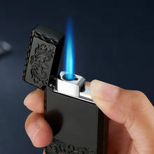 New Cigarettes Lighters 1300C Blue Flame Butane Turbo Lighter Square Mini Gas Lighter Metal Lighters Smoking Accessories 2024 - buy cheap