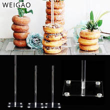 WEIGAO 1pc 25/33cm Height Clear Acrylic Doughnut Donut Stand Donut Wall Display Holder for Kids Birthday Wedding Party Decor 2024 - buy cheap