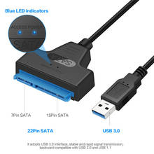 Cable USB SATA 3 a USB 3,0, adaptador de hasta 6 Gbps, compatible con disco duro externo SSD HDD de 2,5 pulgadas, 22 Pines, Sata III, A25 2,0 2024 - compra barato